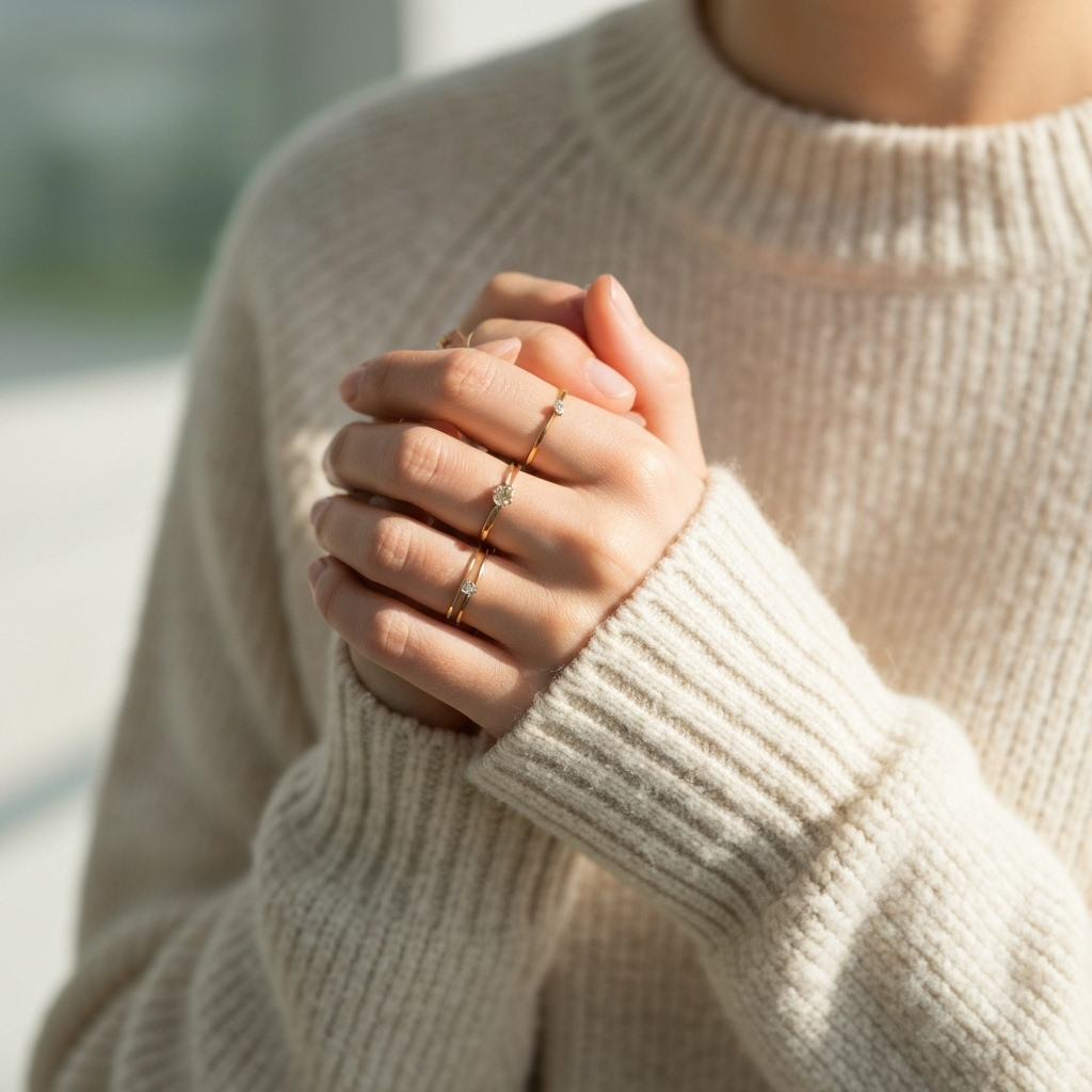 Elegant hands with rings